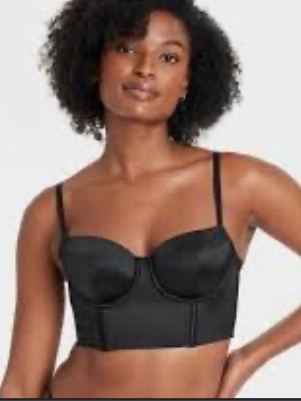 Auden Metallic Silver Longline Bustier Bra